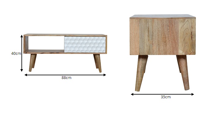 Size chart for Honeycomb Carved Coffee Table