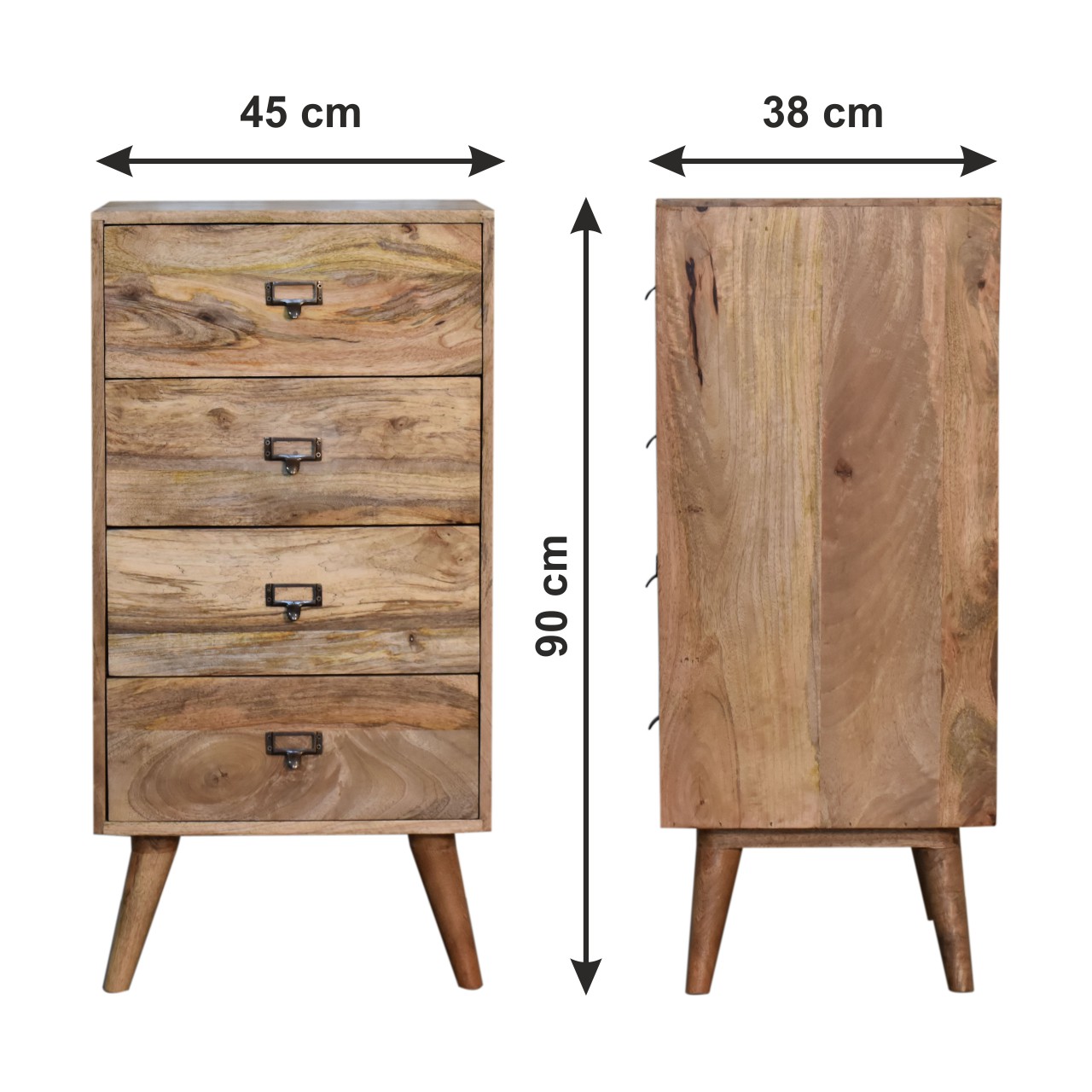 Size chart for Oak-ish Filing Cabinet