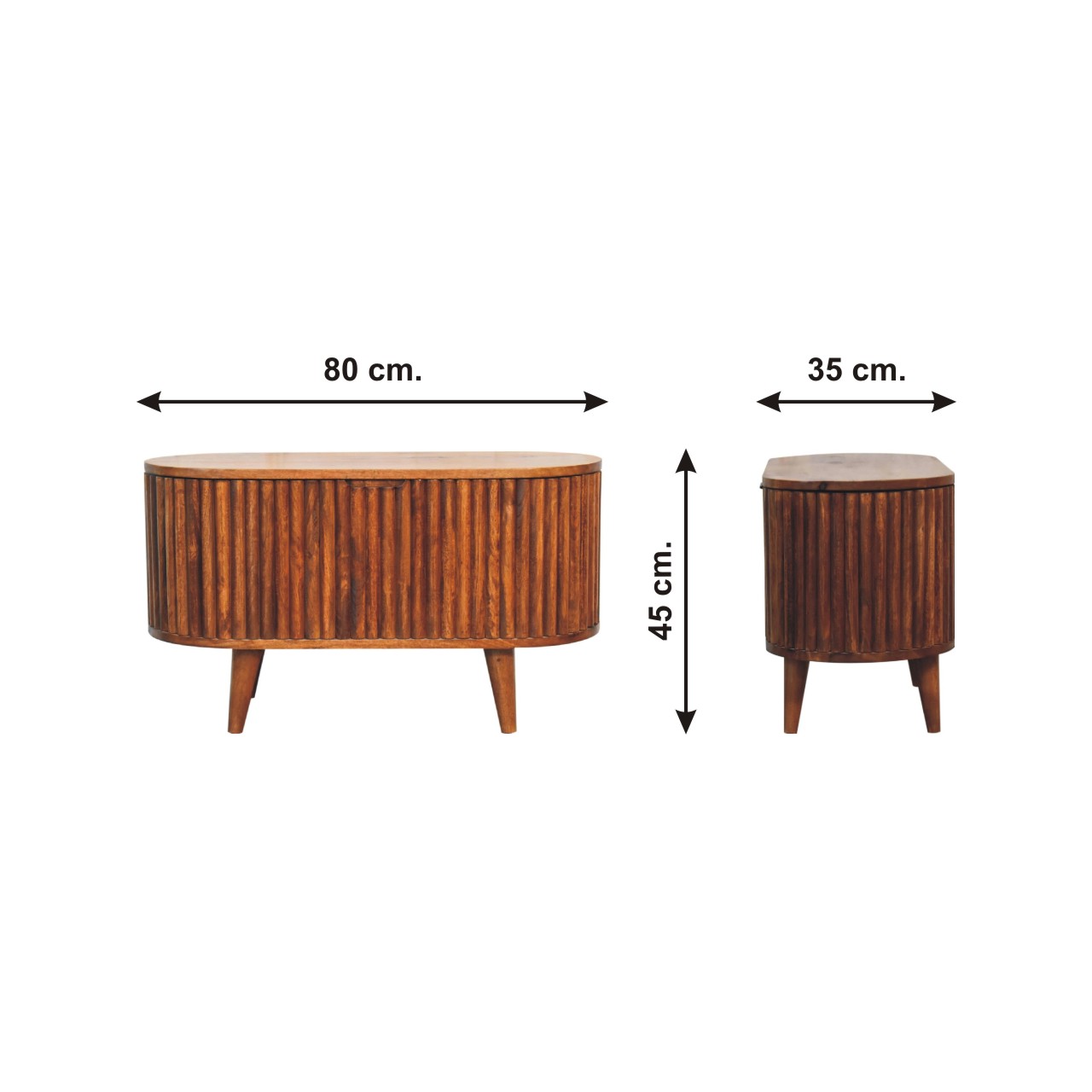 Size chart for Reeve Blanket Box Storage Bench | Chestnut Mango Wood