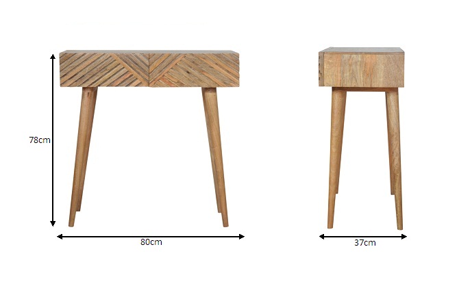 Size chart for Lille Console Table | Oak Mango Wood