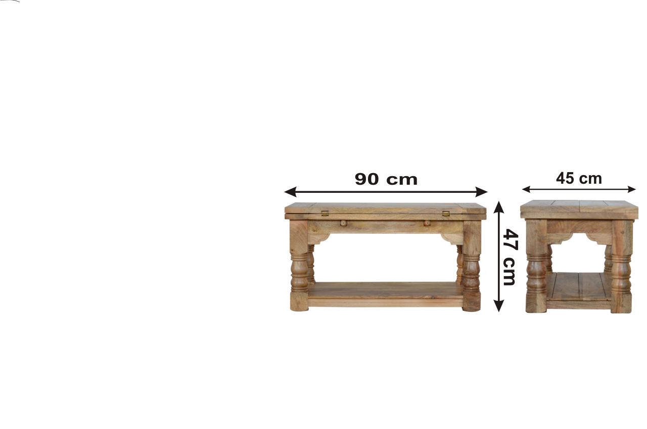 Size chart for Granary Royale Trilogy Coffee Table