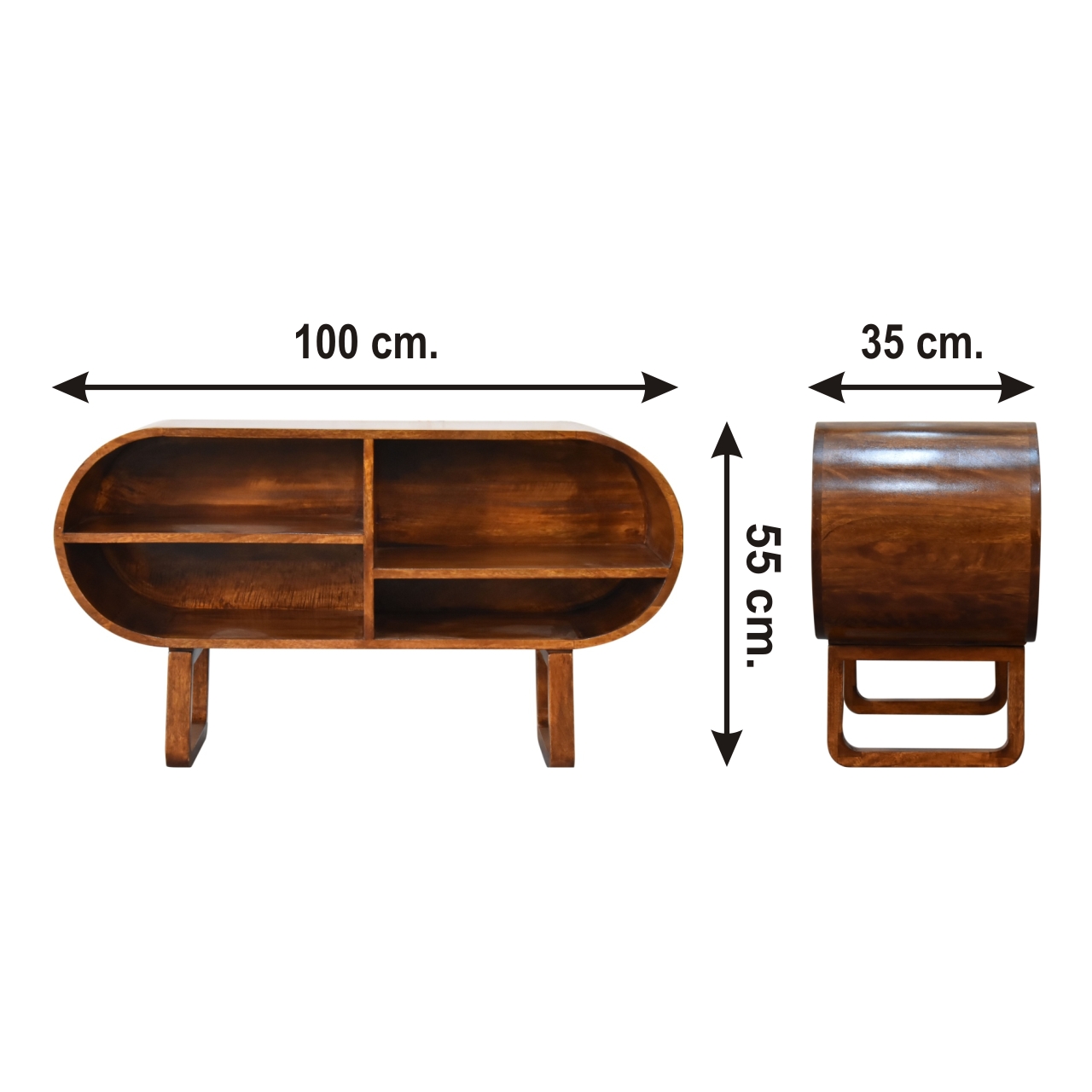 Size chart for Chestnut Open Circular Media Unit
