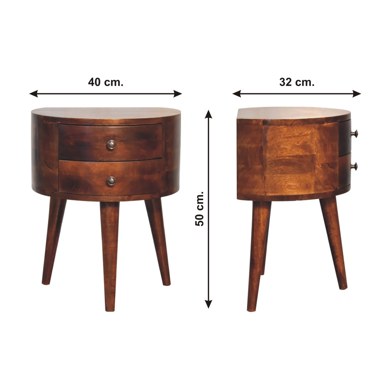 Size chart for Odyssey Tripod Bedside