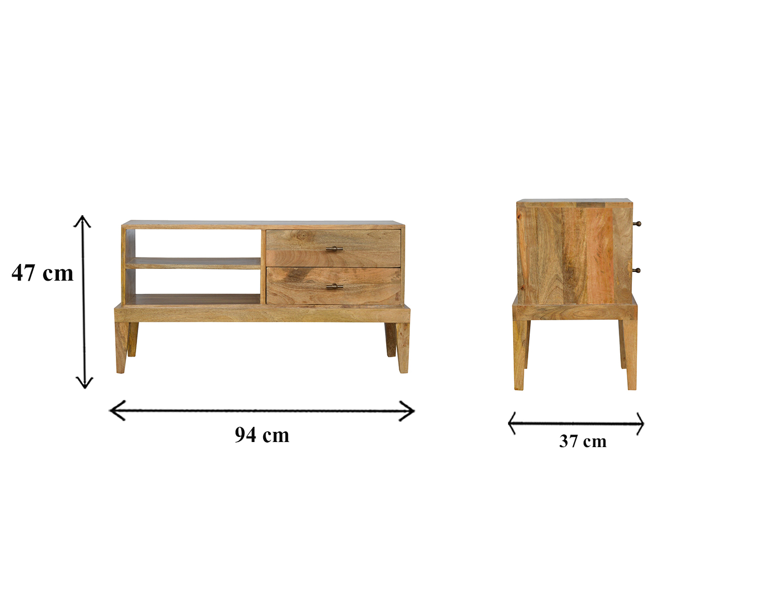 Size chart for T-Bar Media Unit