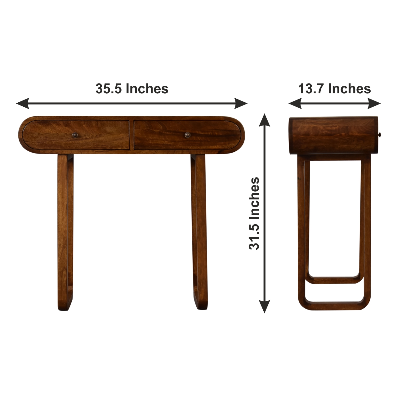 Size chart for Glazed Stone Bedside Table