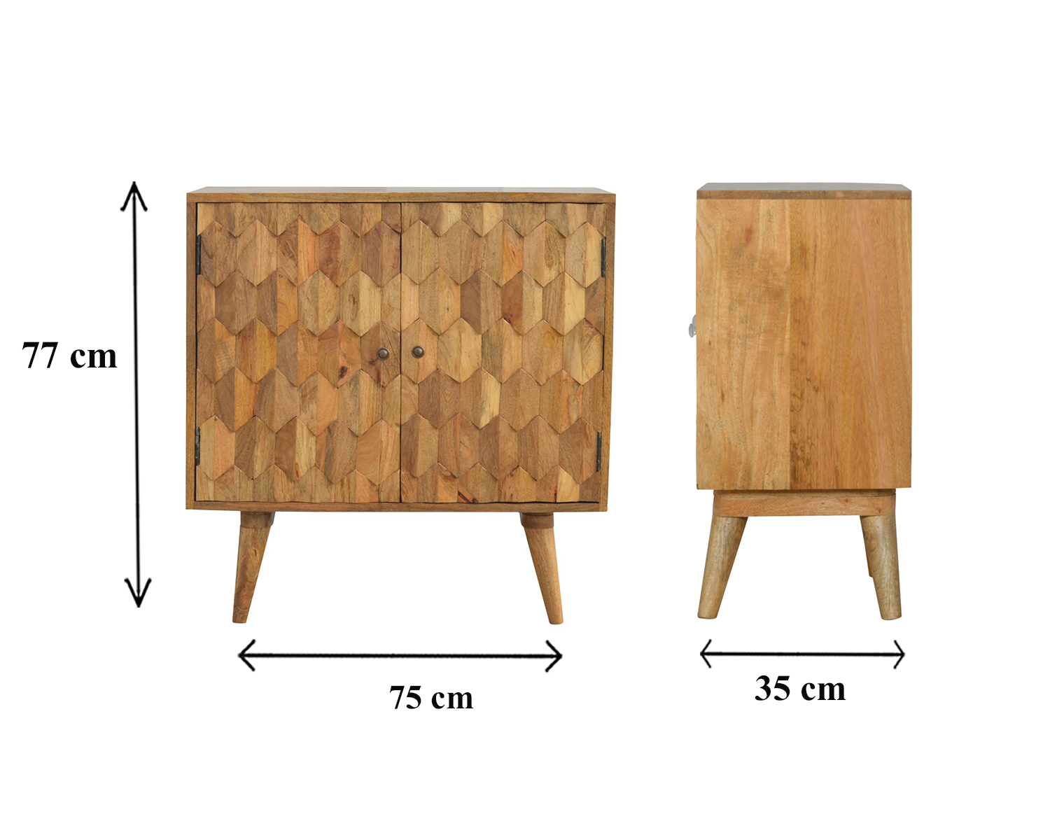 Size chart for Pineapple Carved Cabinet
