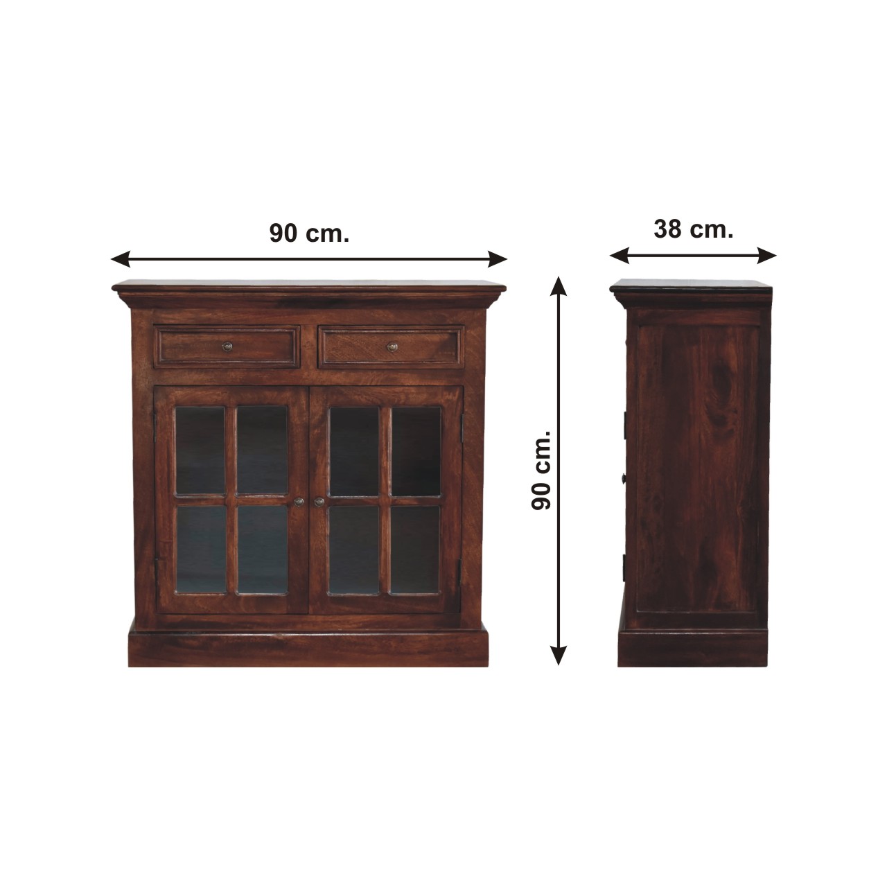 Size chart for Cherry Glazed Cabinet