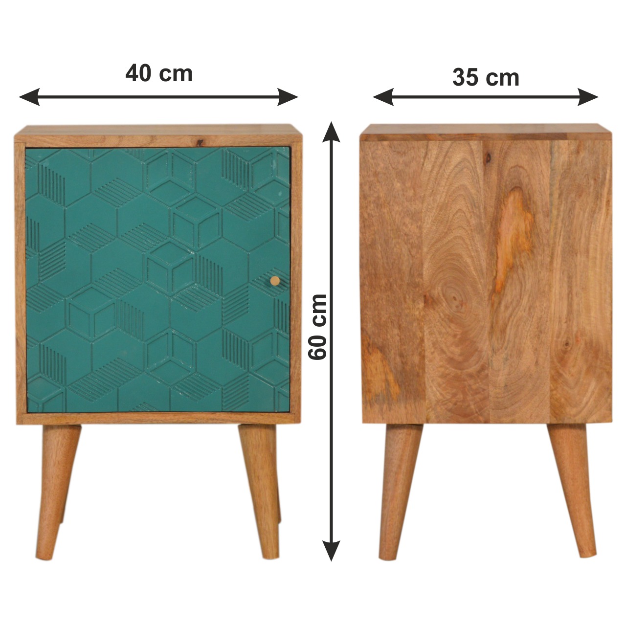 Size chart for Acadia Teal Bedside