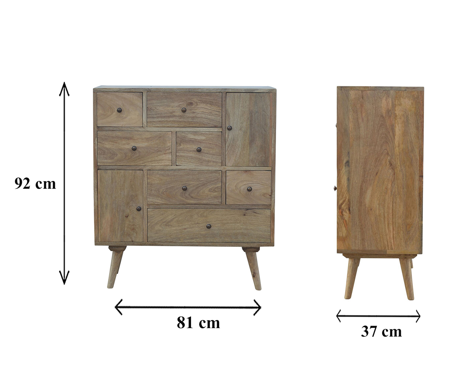 Size chart for Nordic Solid Wood Multi Cabinet