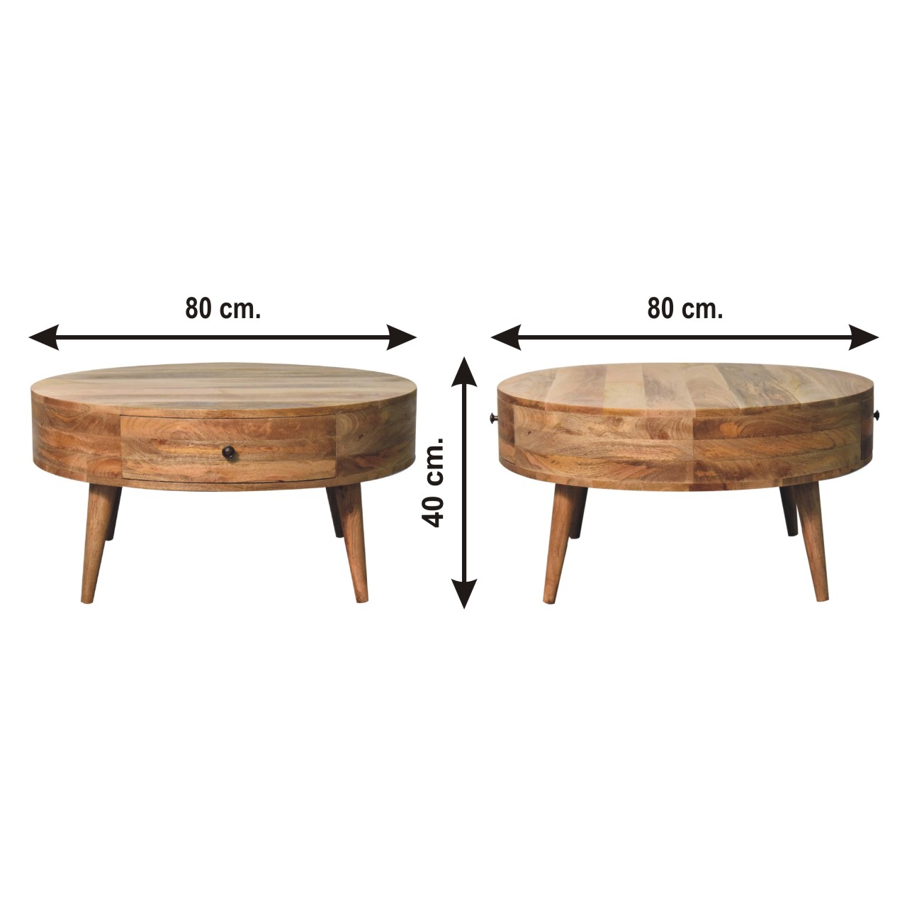 Size chart for Odyssey Oak-ish Coffee Table