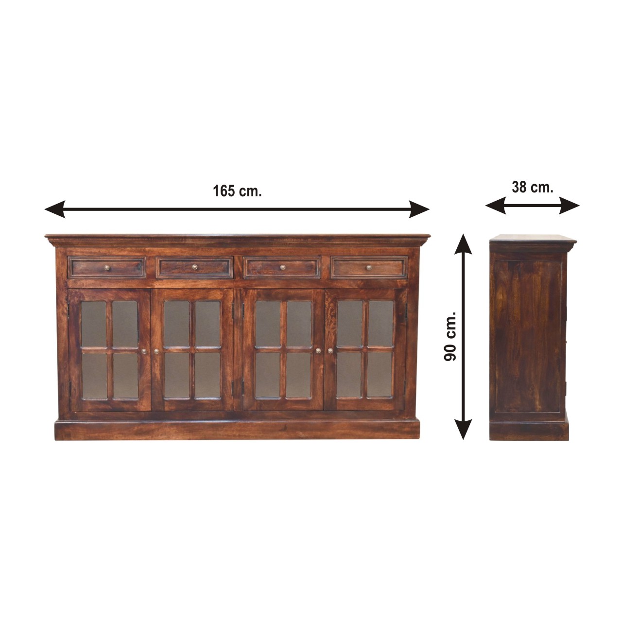 Size chart for Walnut Glazed Sideboard