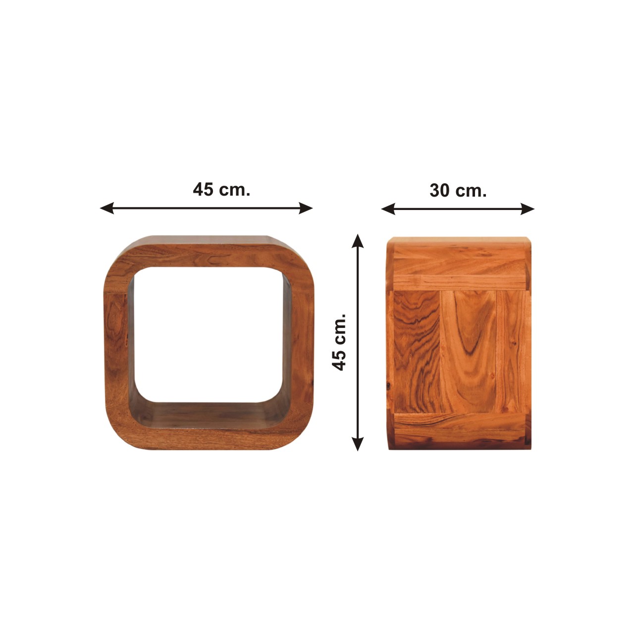 Size chart for Darcy Round Bedside Table