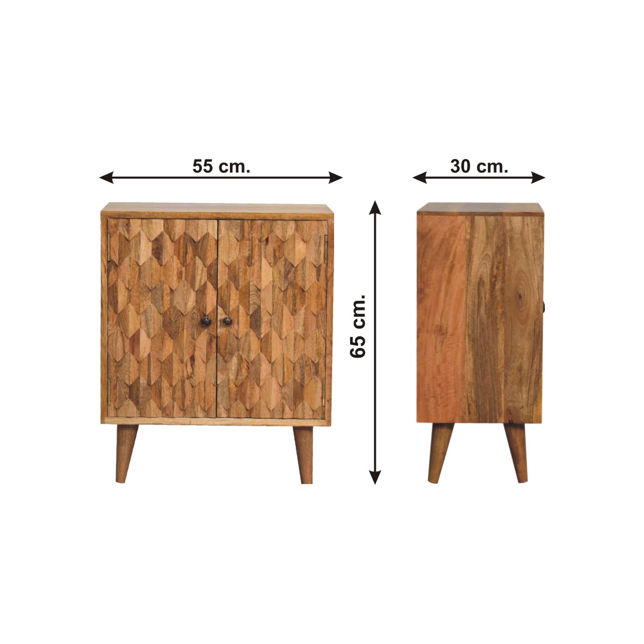 Size chart for Mini Pineapple Carved Cabinet