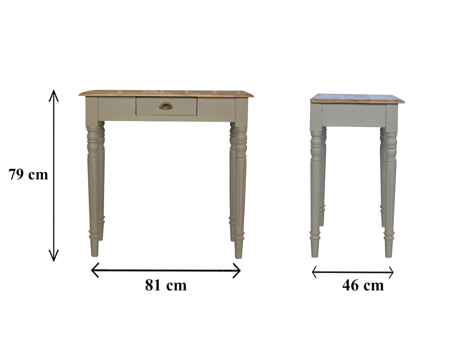 Size chart for Hand Painted Writing Desk | Hand-Painted Solid Mango Wood