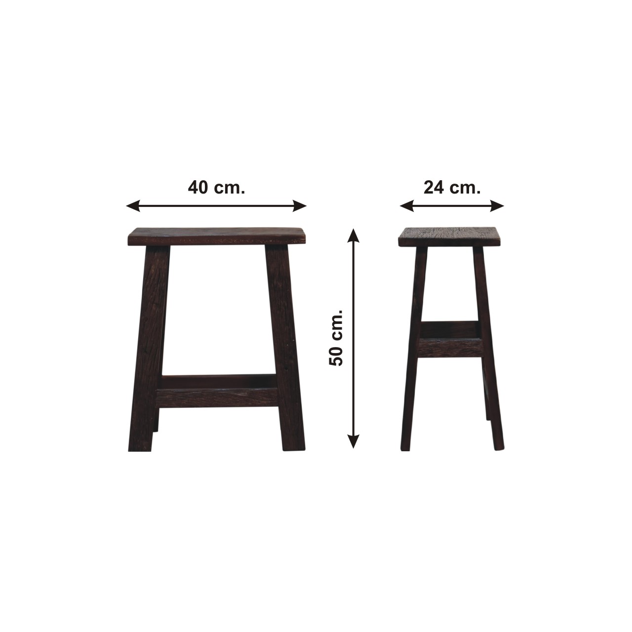 Size chart for Reclaimed High Stool