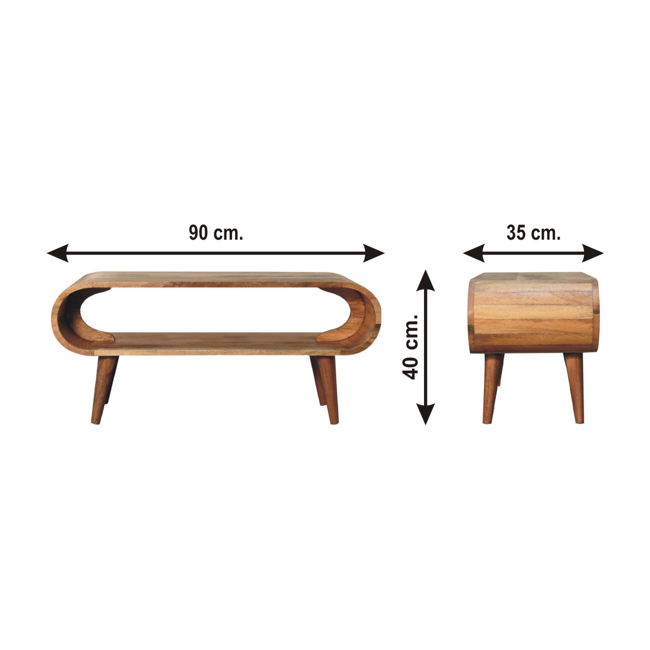 Size chart for Amaya Nordic Style Oak-ish Coffee Table