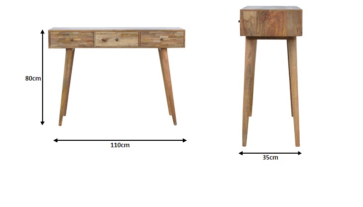 Size chart for Patchwork Console Table | Oak-Ish Solid Mango Wood