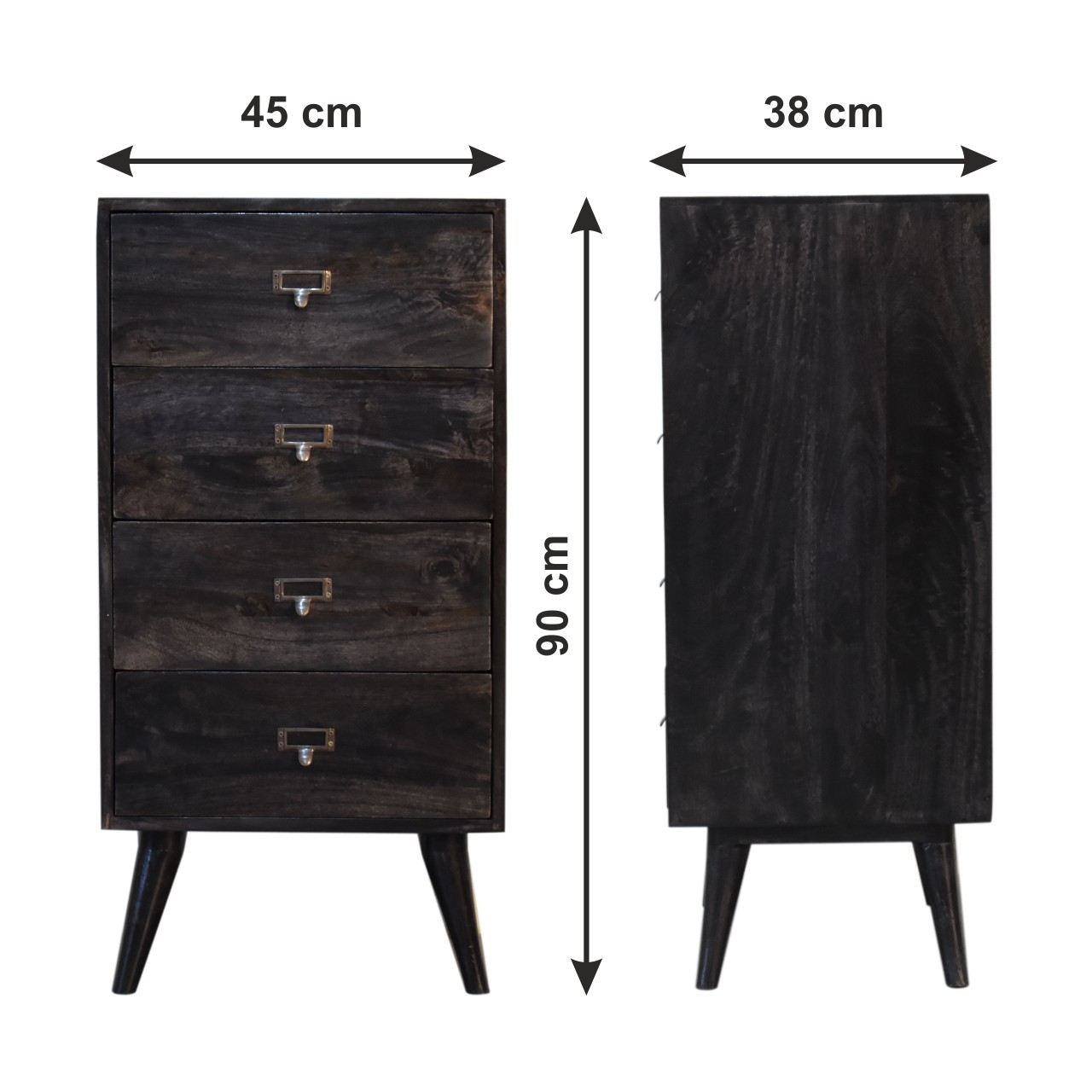Size chart for Ash-Black Filing Cabinet