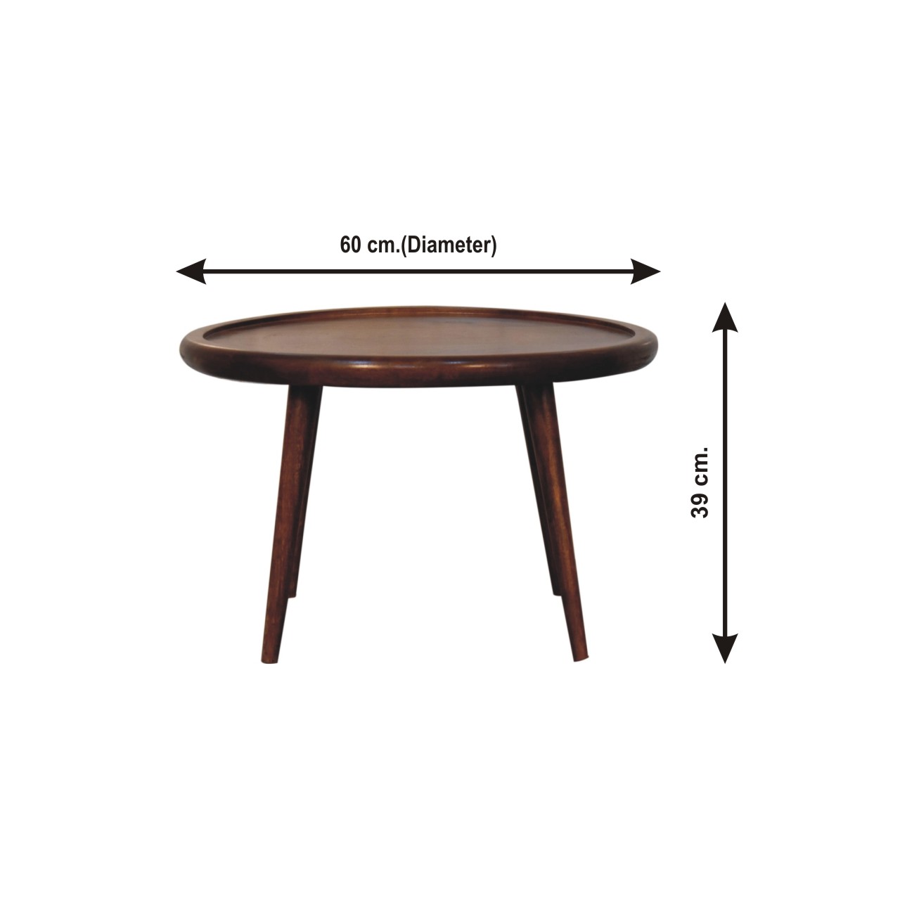 Size chart for Chestnut Plate Coffee Table