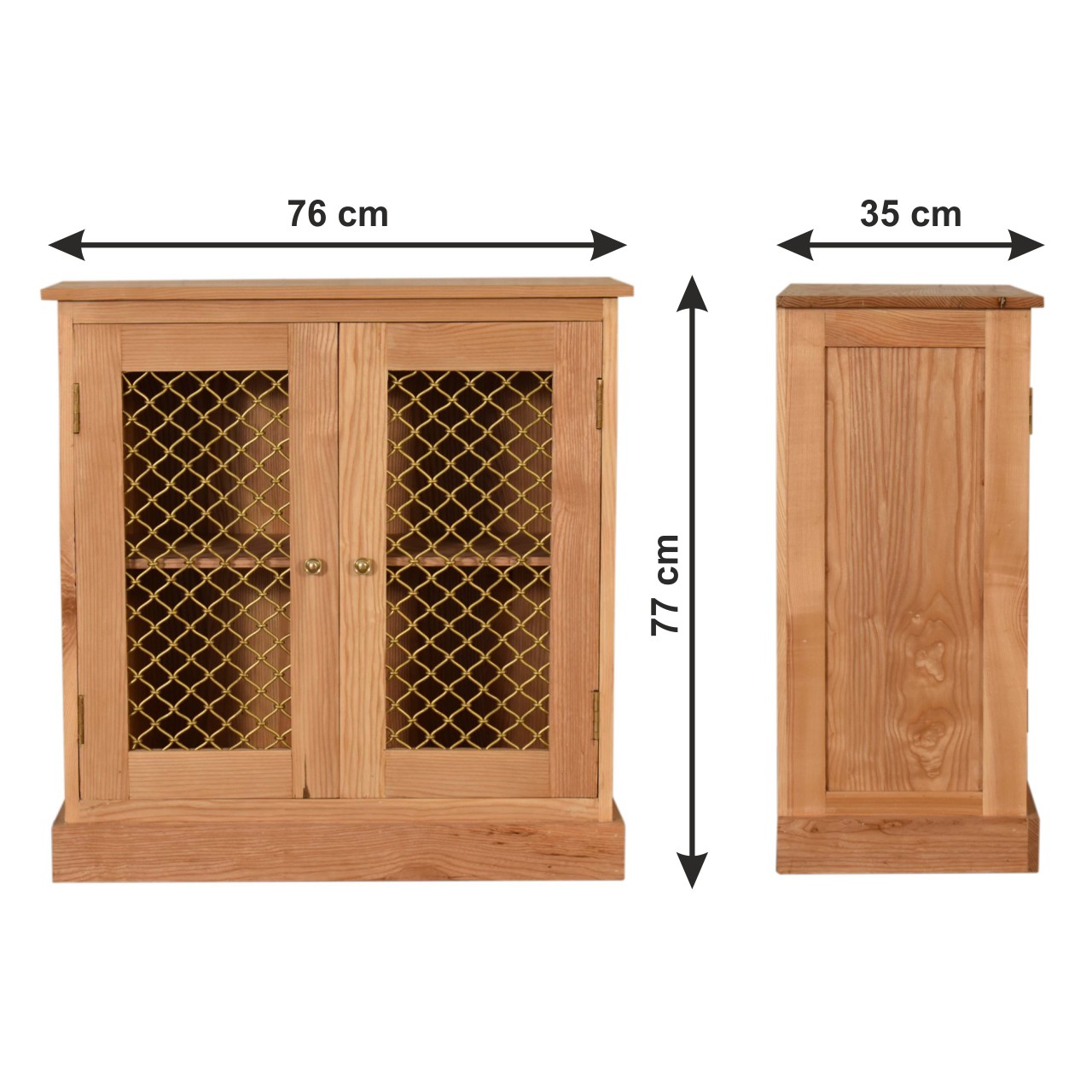 Size chart for Caged Oak-ish Cabinet