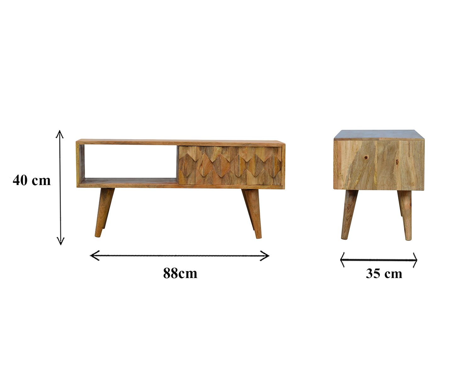 Size chart for Pineapple Carve Sliding Media Unit