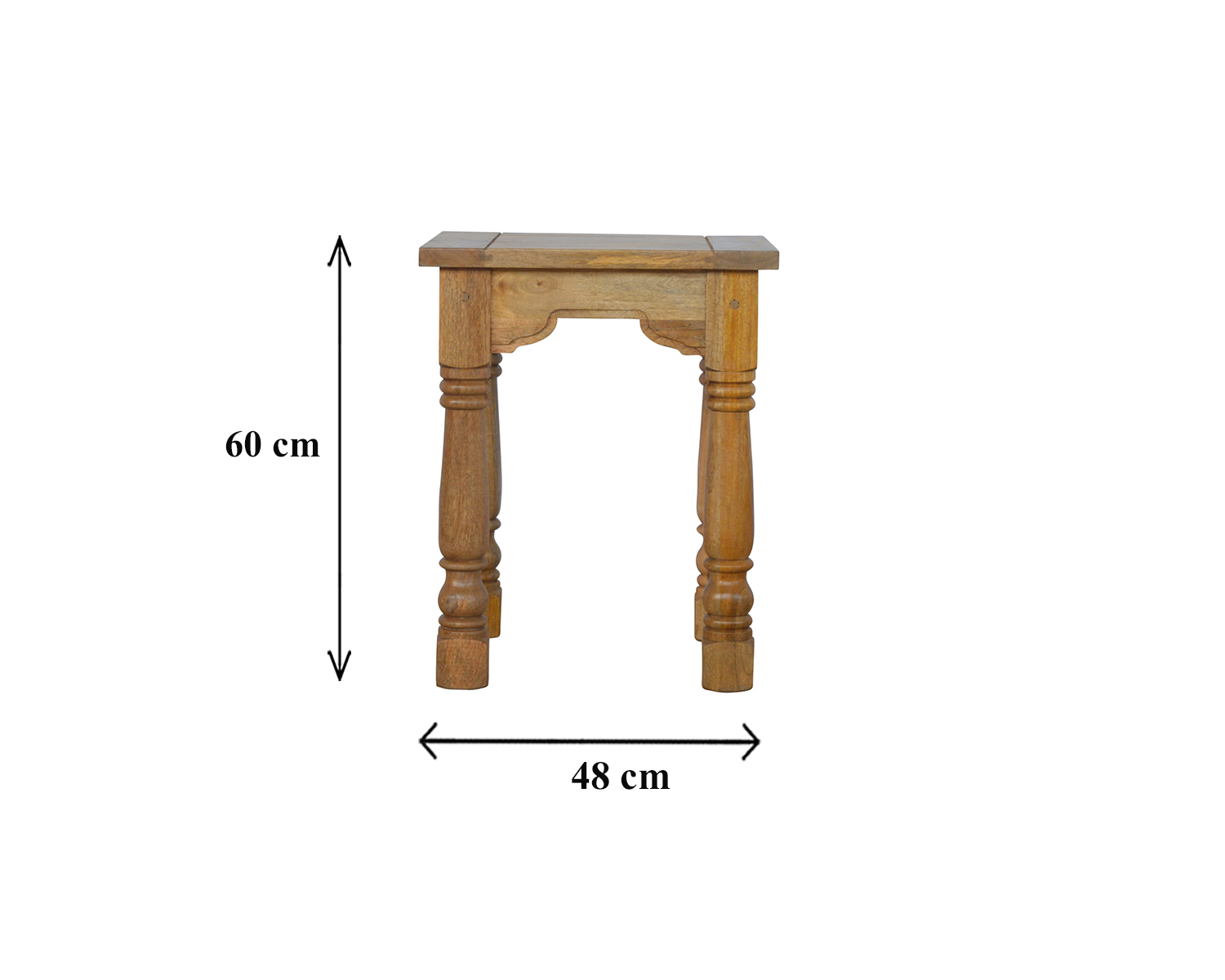 Size chart for End Table with Turned Legs Accent Piece