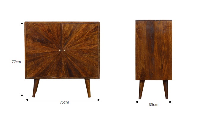 Size chart for Chestnut Sunrise Cabinet