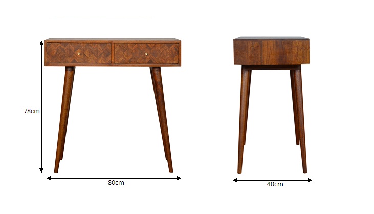 Size chart for Assorted Chestnut Console Table