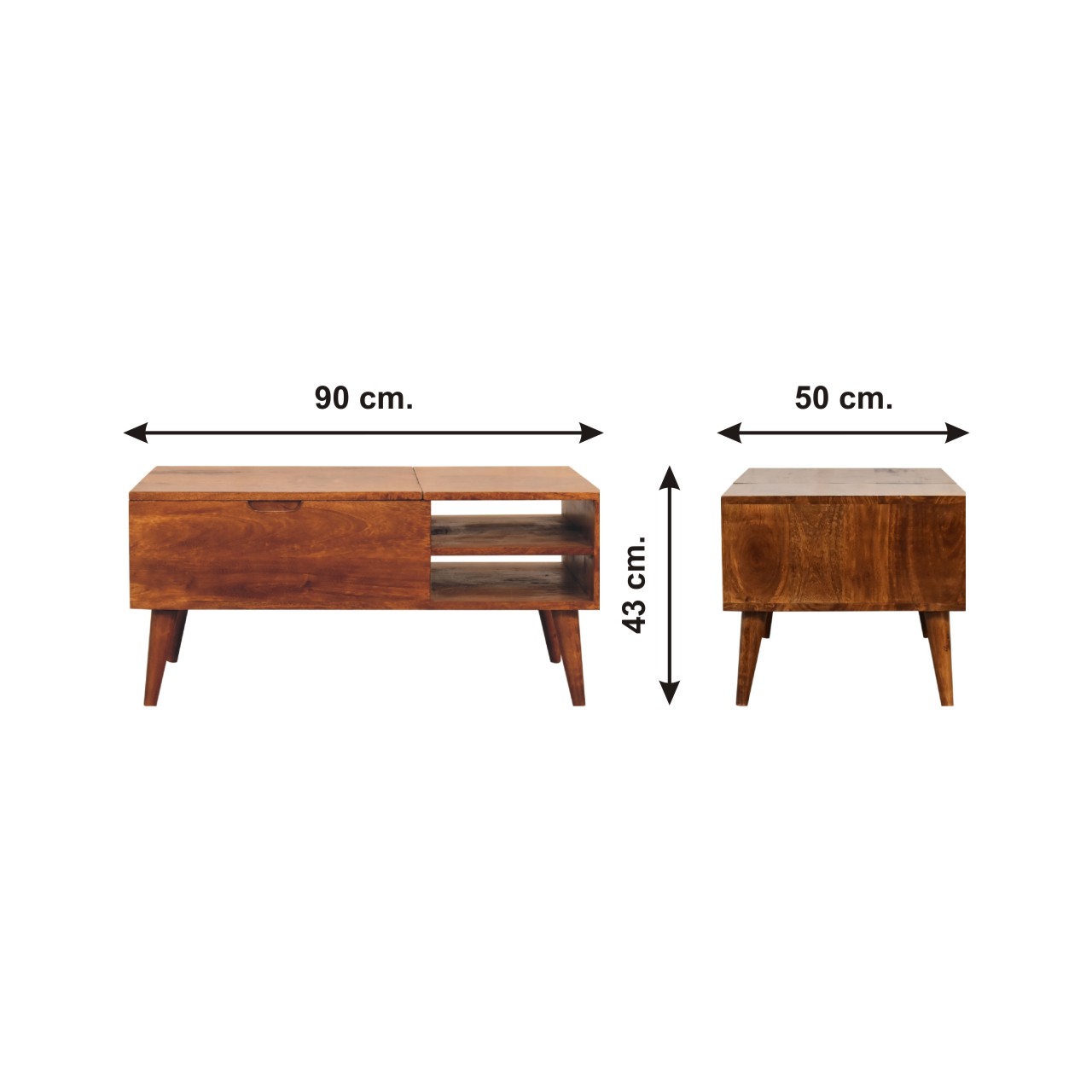Size chart for Chestnut Handle Coffee Table