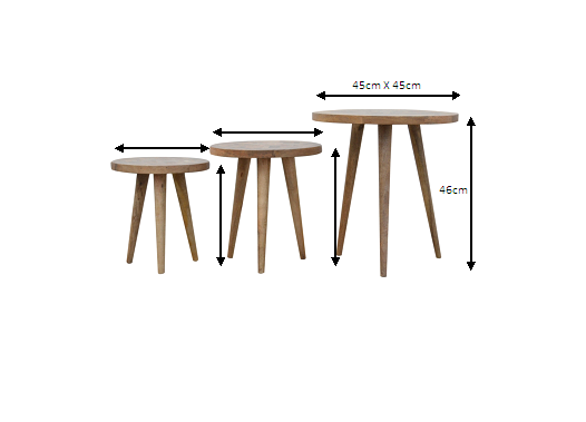 Size chart for Patchwork Nesting Stools Footstool
