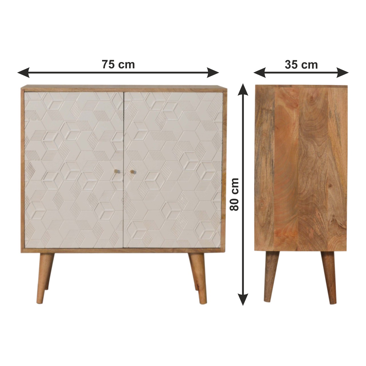 Size chart for Acadia White Cabinet