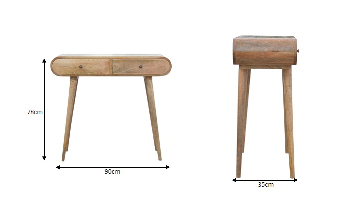 Size chart for London Console Table