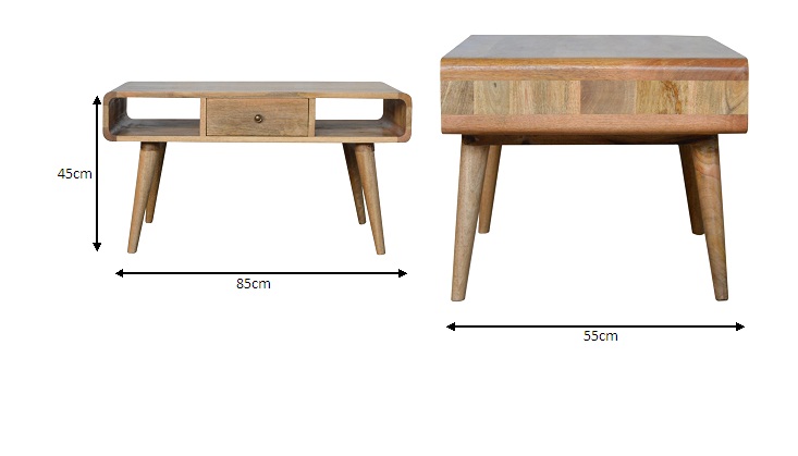 Size chart for Curved Oak-ish Coffee Table