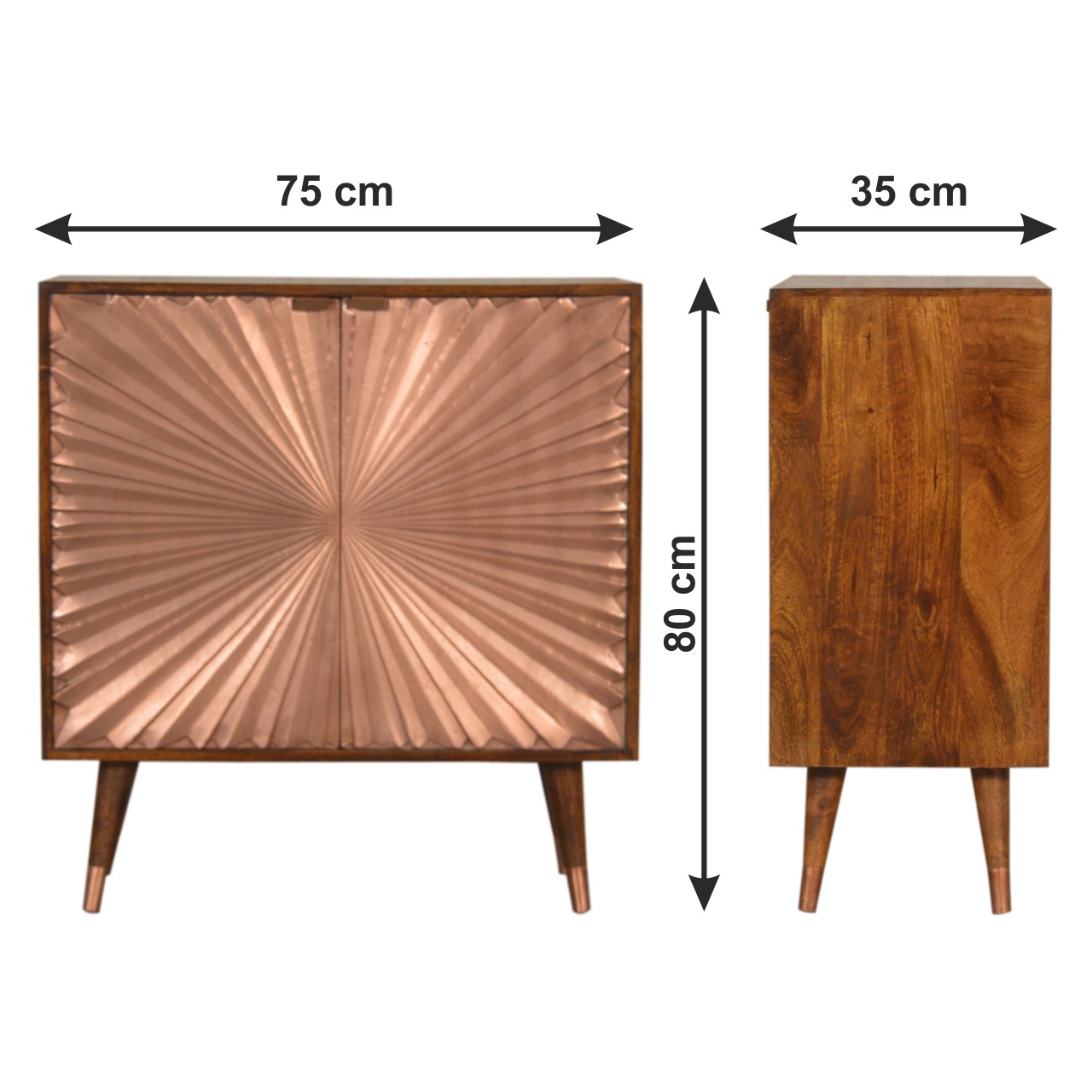 Size chart for Manila Copper Cabinet