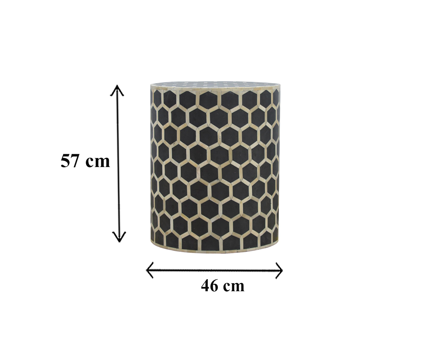 Size chart for Bone Inlay Occasional Stool