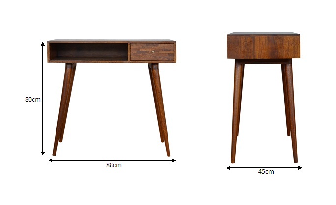 Size chart for Mixed Chestnut Writing Desk