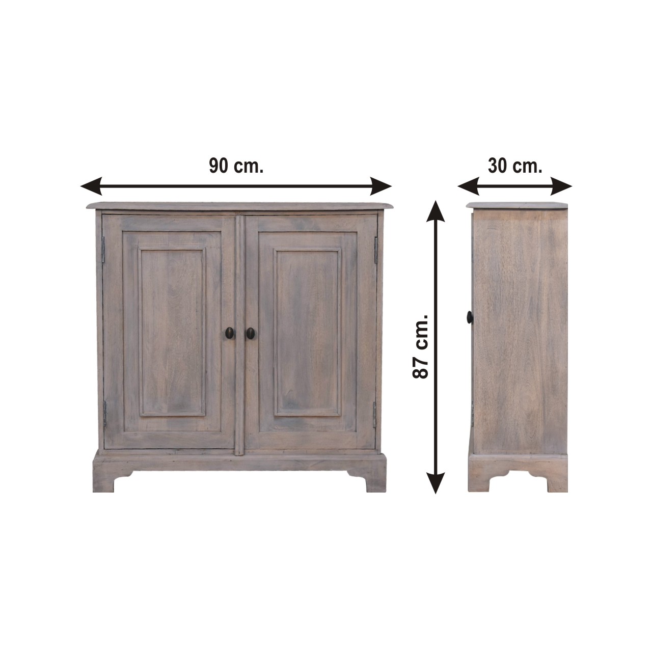Size chart for Acid Stone Wash Cabinet