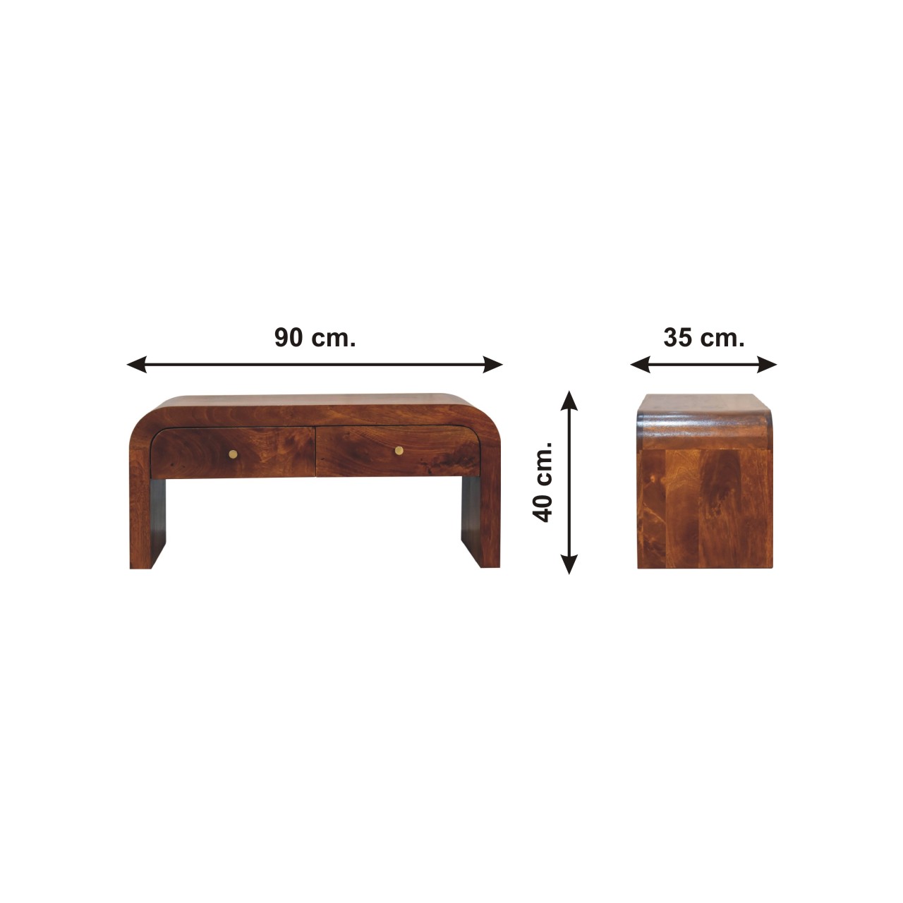 Size chart for Darcy Chestnut Media Unit