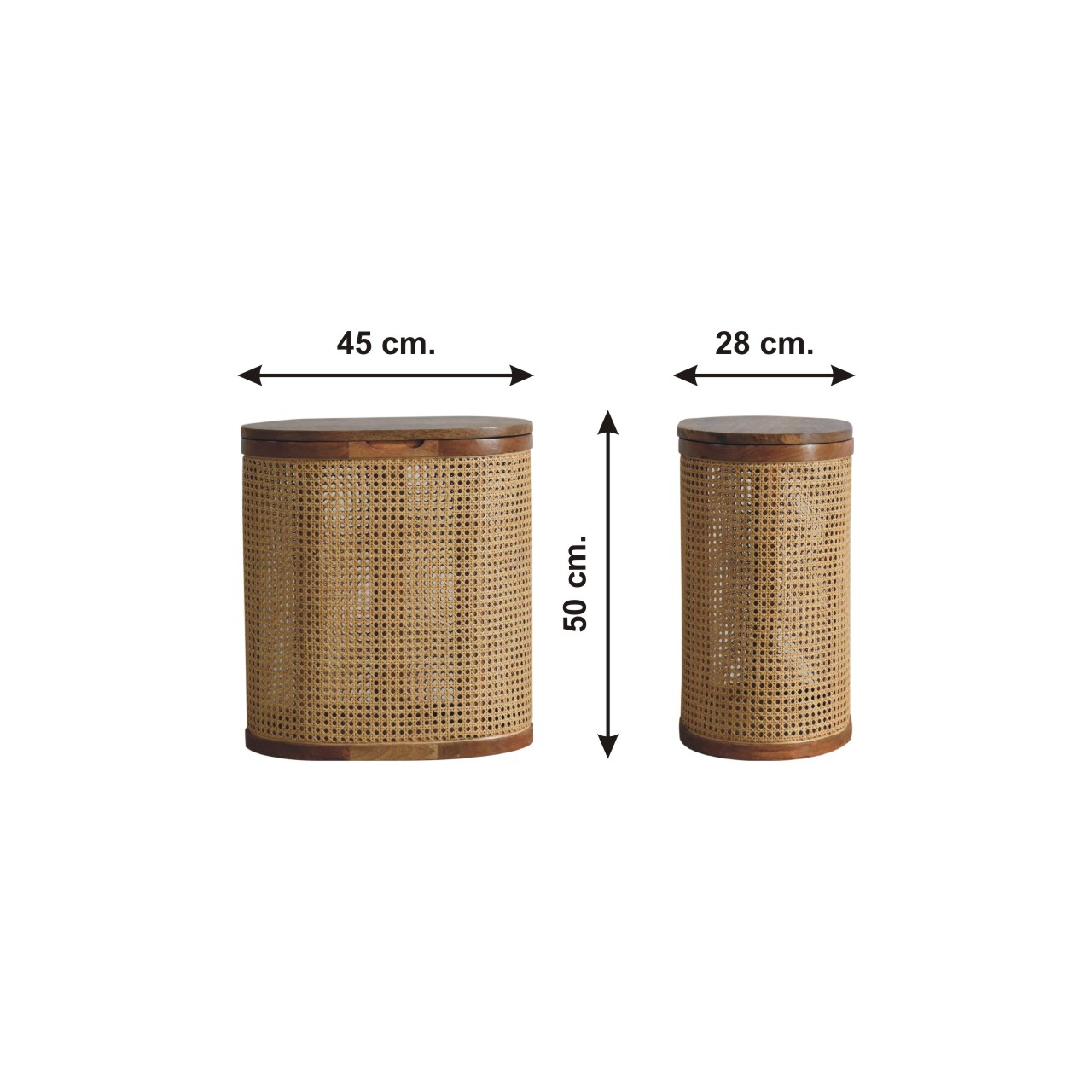 Size chart for Larissa Round Lid-Up Storage Stool