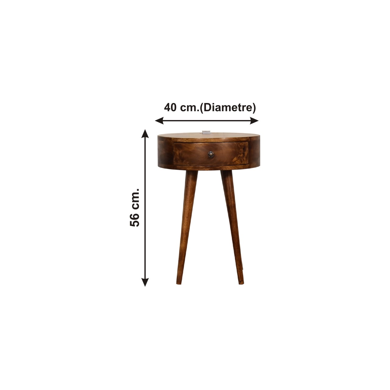 Size chart for Single Chestnut Bedside Table