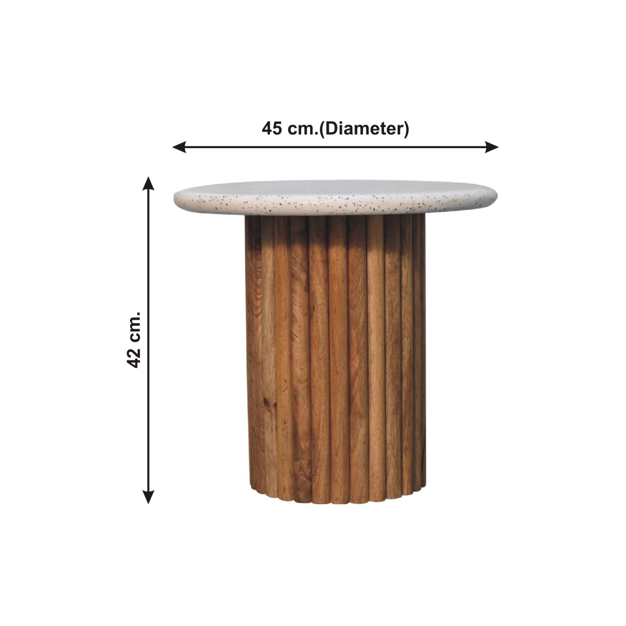 Size chart for Serenity End Table Accent Piece