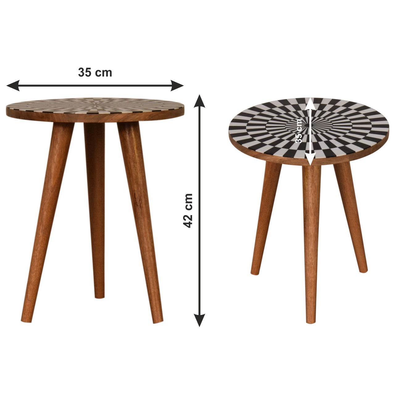 Size chart for Spiral End Table Accent Piece