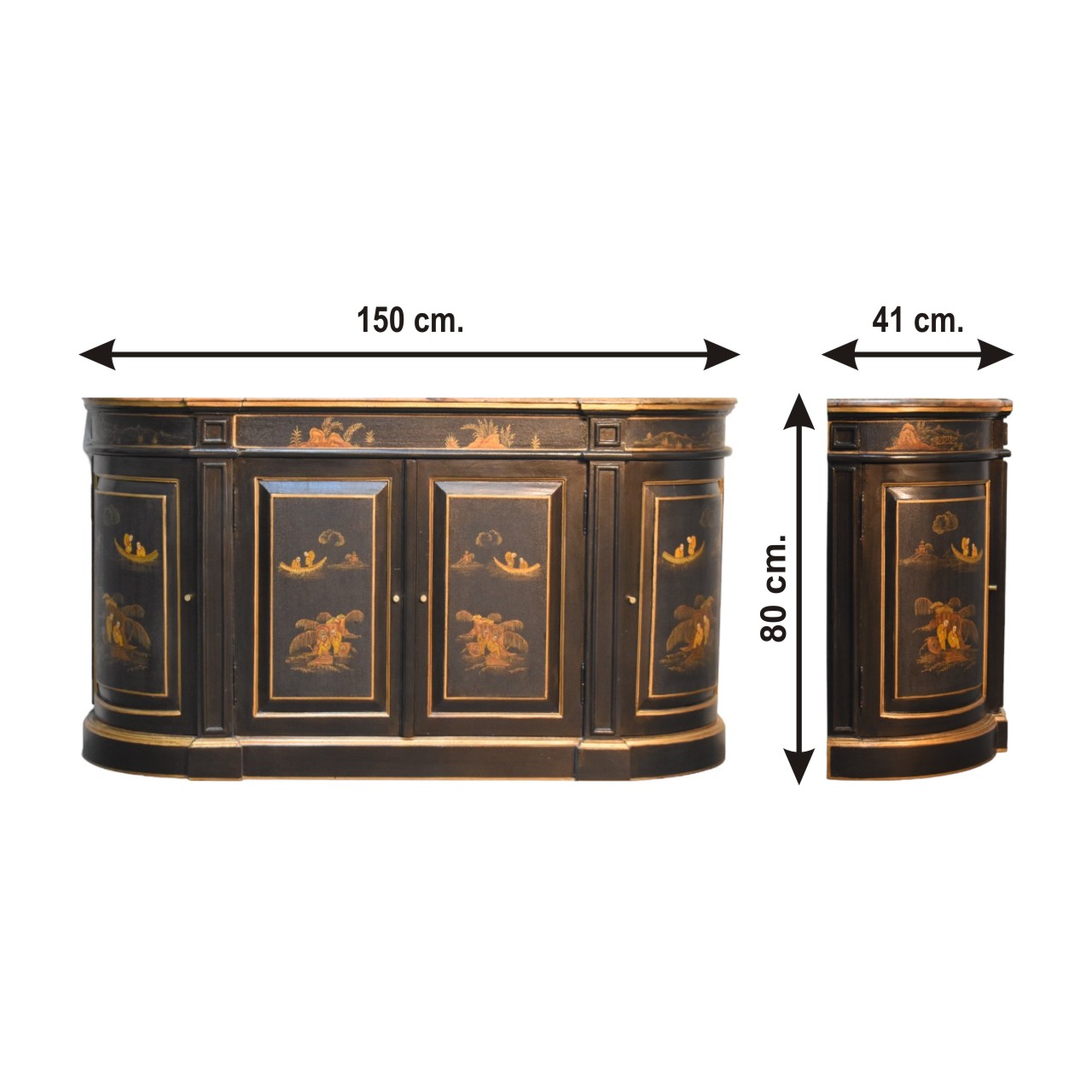 Size chart for Oriental Sideboard Chest of Drawers