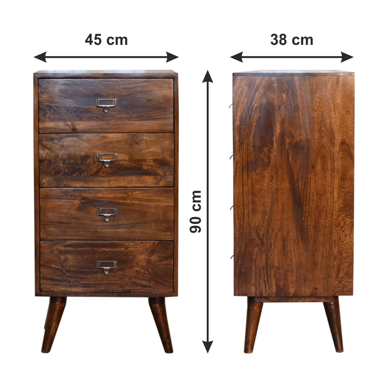 Size chart for Chestnut Filing Cabinet