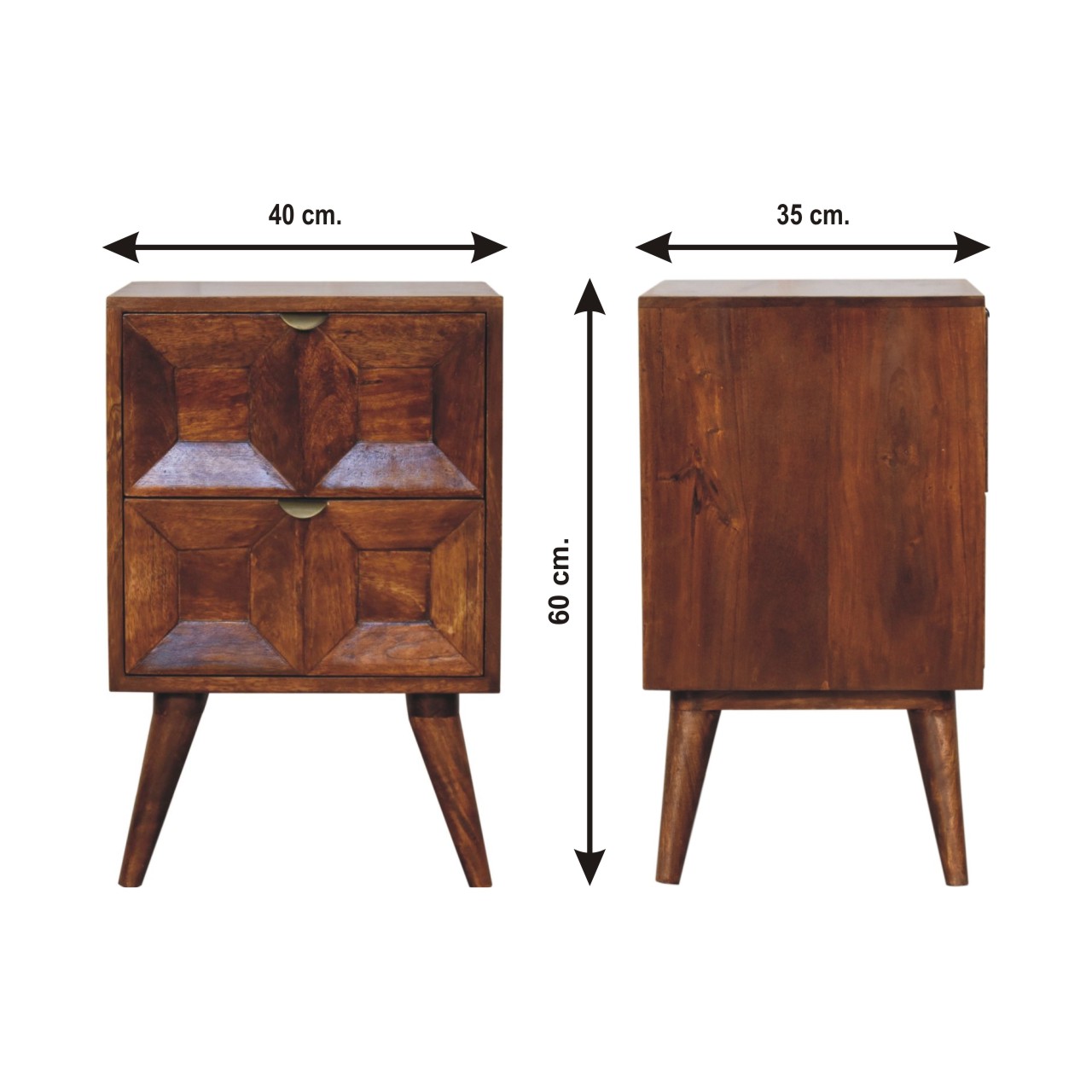 Size chart for Quad Bedside Table