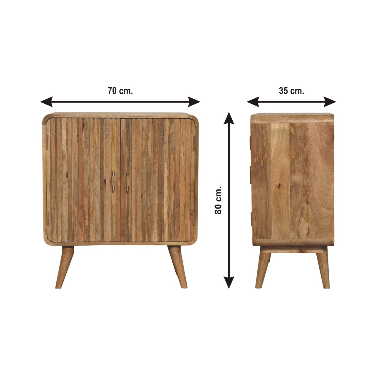 Size chart for T-bar Ridged Cabinet