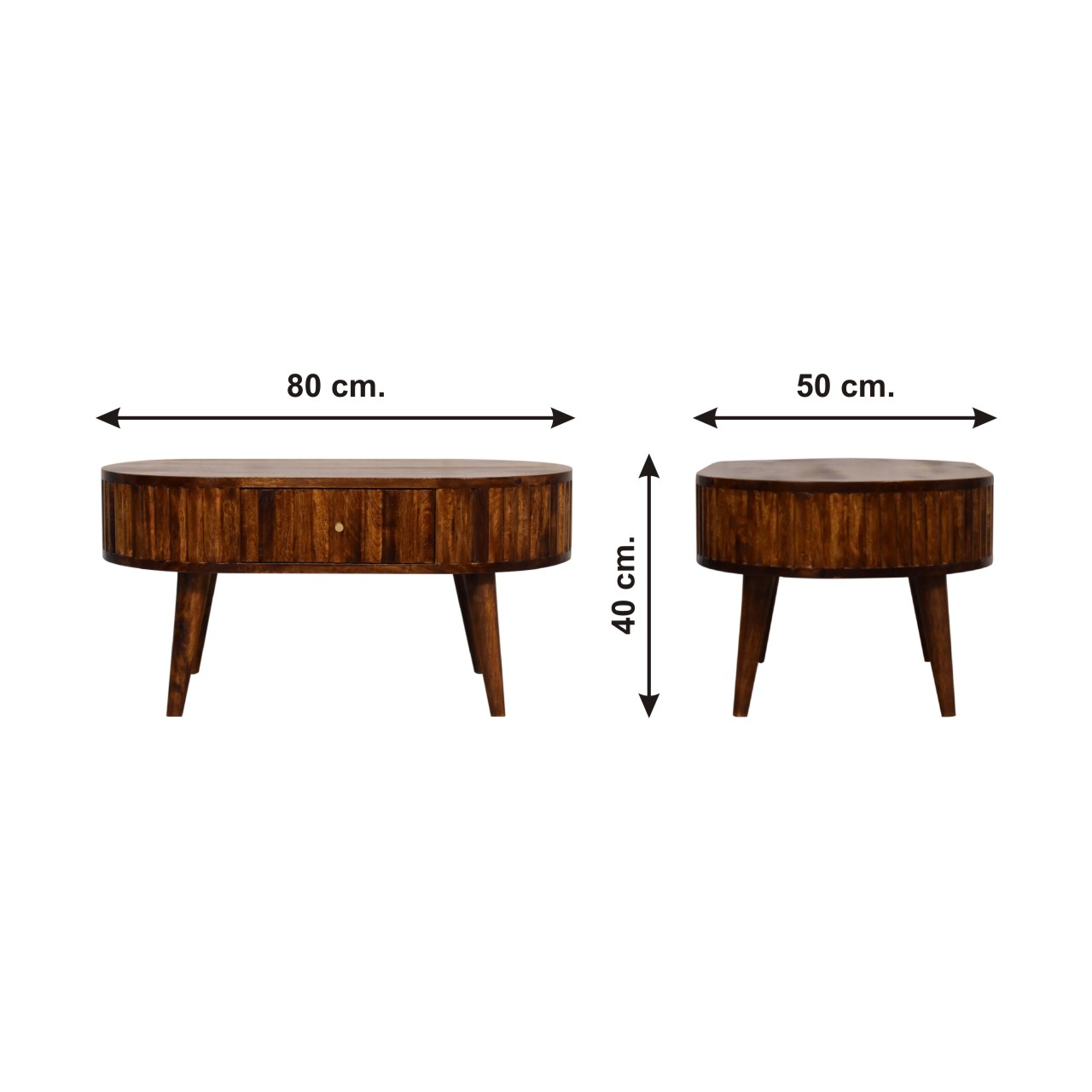 Size chart for Stripe Chestnut Coffee Table