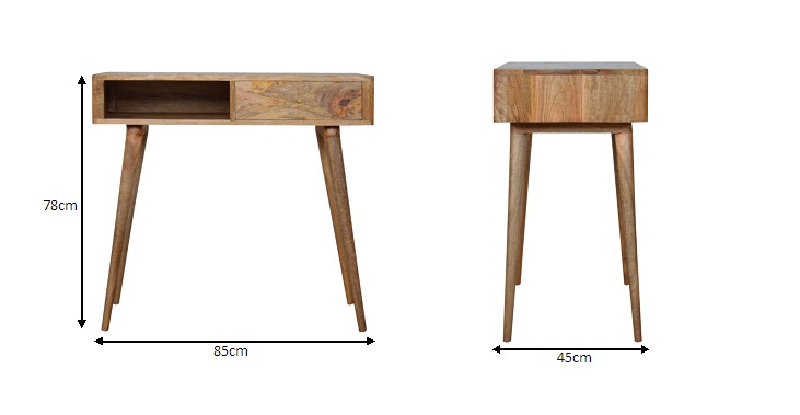 Size chart for Leaf Embossed Writing Desk