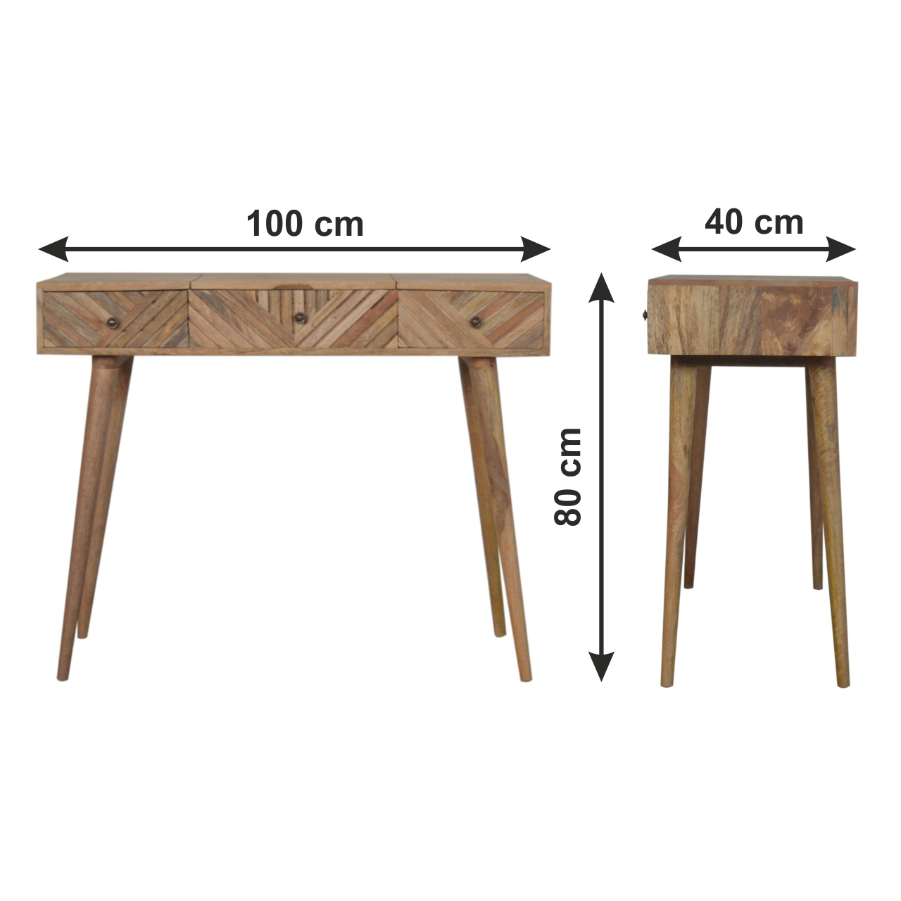 Size chart for Line Carved Foldable Dressing Table