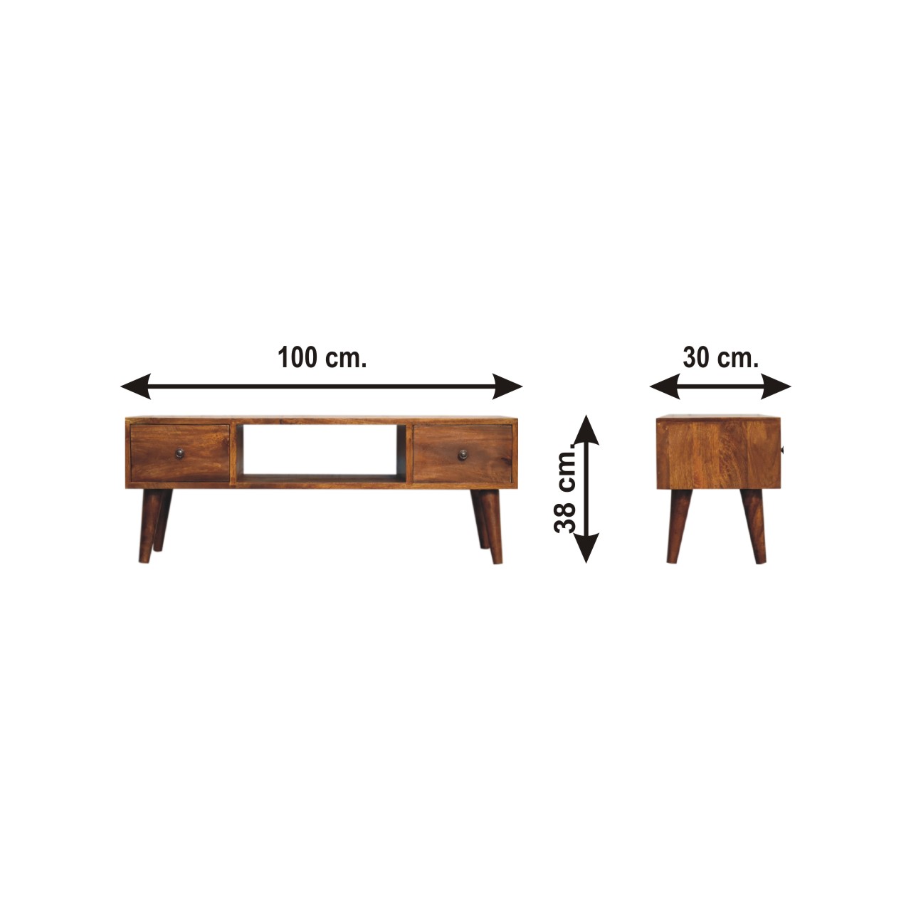Size chart for Classic Chestnut Coffee Table
